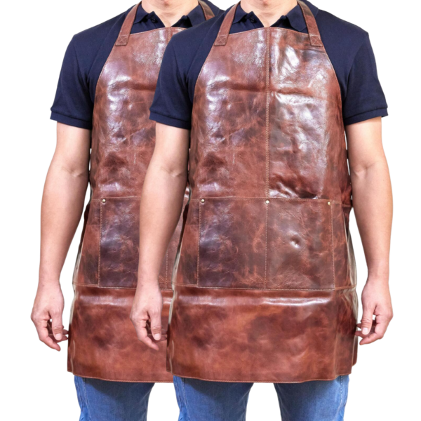 Fanno-2x Professional Leather Apron with Pockets Adjustable Straps for Chefs Barbers