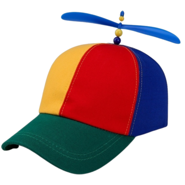 Fanno-Propeller Helicopter Hat Adjustable Clown Cap for Costumes and Parties