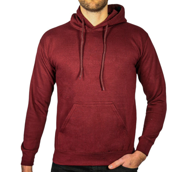 Fanno-Adult Men's 100% Cotton Fleece Hoodie Pullover Sweatshirt Warm Maroon XL