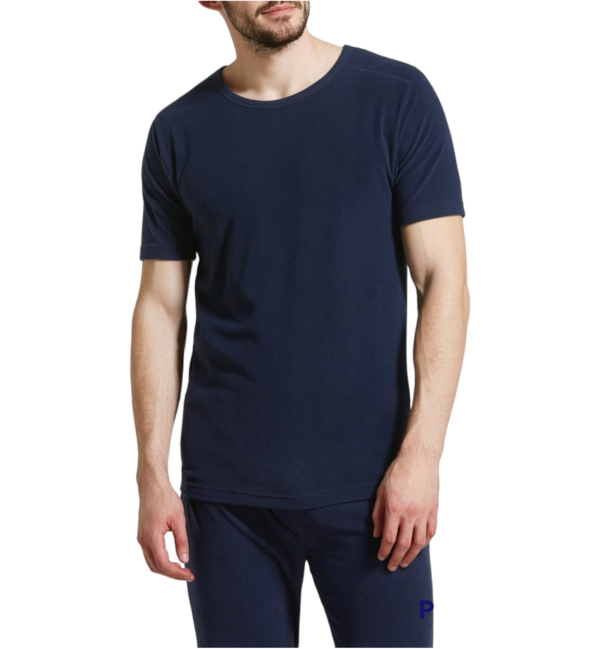 Fanno-Men's Short Sleeve Thermal Microfleece Underwear T Shirt Top Made in Australia Navy