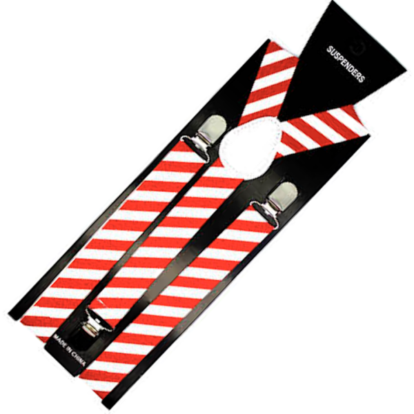 Fanno-Men's Adjustable Clip On Elastic Suspenders Braces for Formal Wedding Slim Fit