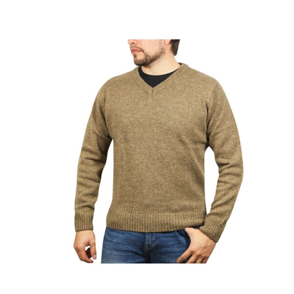 Fanno-100% Shetland Wool V Neck Knit Jumper Pullover Mens Sweater Warm Winter Wear 3XL