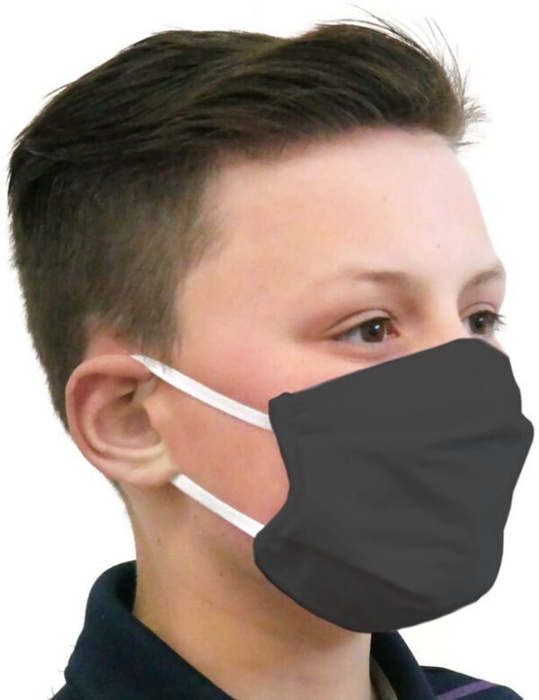 Fanno-TIGERPLAST Kids Fabric Face Mask Washable Reusable Mask Protect Mouth Cover - Black