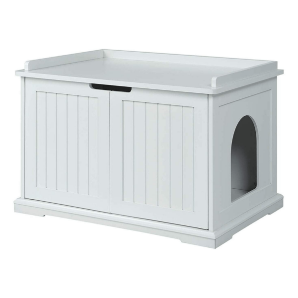 Fanno-Wooden Cat Litter Box and Storage Cabinet for Privacy and Easy Cleaning