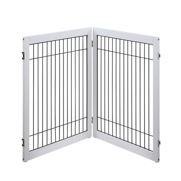 Fanno-Wooden Dog Pen Playpen Extension Panels for 6-Panel Pet Gate White