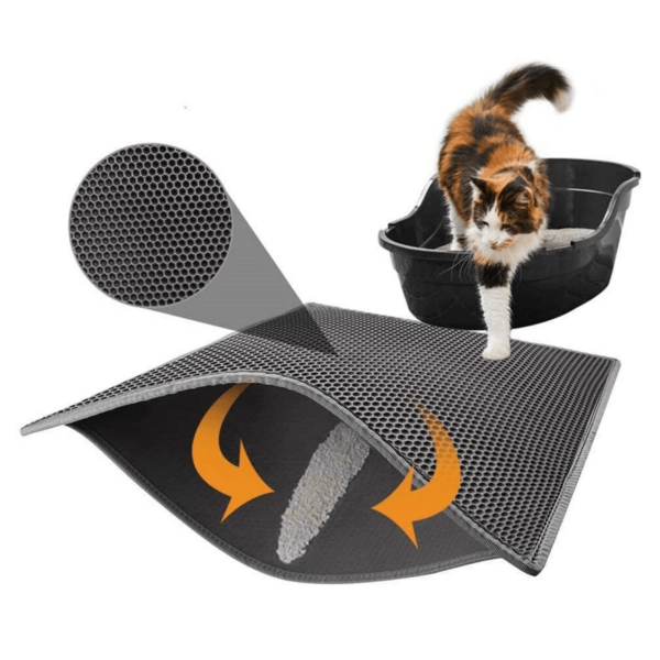 Fanno-Waterproof Cat Litter Mat Honeycomb Dual Layer Easy Clean Non Toxic Material