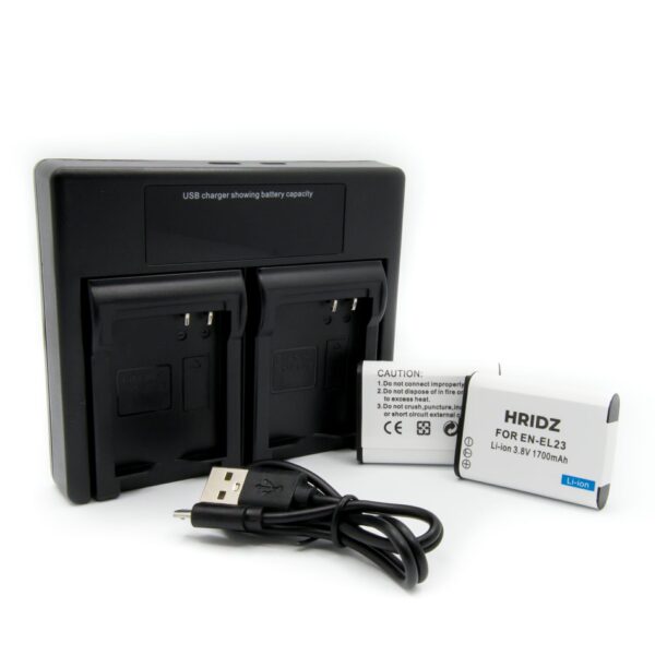 Fanno-Compatible EN-EL23 Battery and Charger Set for Nikon Coolpix B700 P900 S810c P610