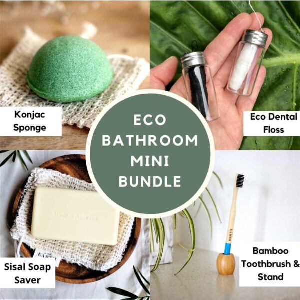 Fanno-Eco Bathroom Mini Bundle with Konjac Sponge Bamboo Toothbrush and Soap Saver