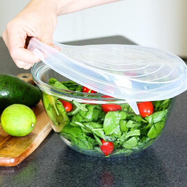 Fanno-XL Silicone Stretch Lid 25 cm BPA Free Food Grade Clear Reusable Cover