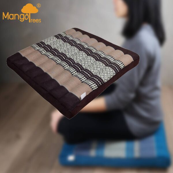 Fanno-Thai Kapok Meditation Cushion Square Pillow for Yoga and Supportive Seating