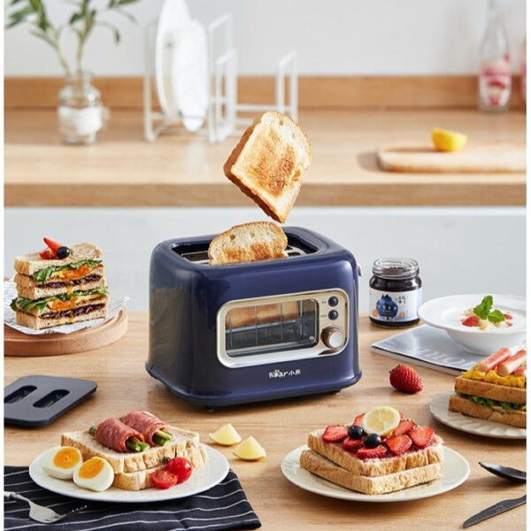 Fanno-Double Slot Bread Toaster with Glass Window Easy Clean Crumb Tray Compatible Australia