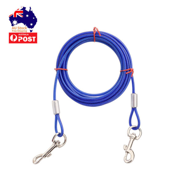 Fanno-5M Dog Tie Out Cable Heavy Duty Tangle Free Outdoor Leash for Yard Use