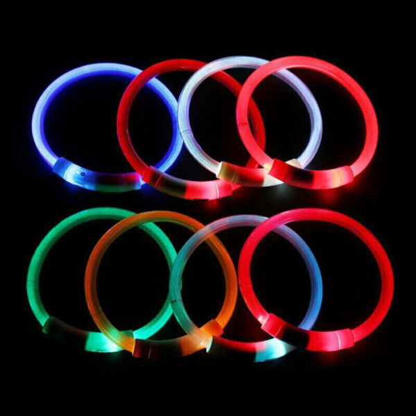 Fanno-LED Dog Safety Collar Rechargeable Light Up Flashing Pet Collar for Night Visibility