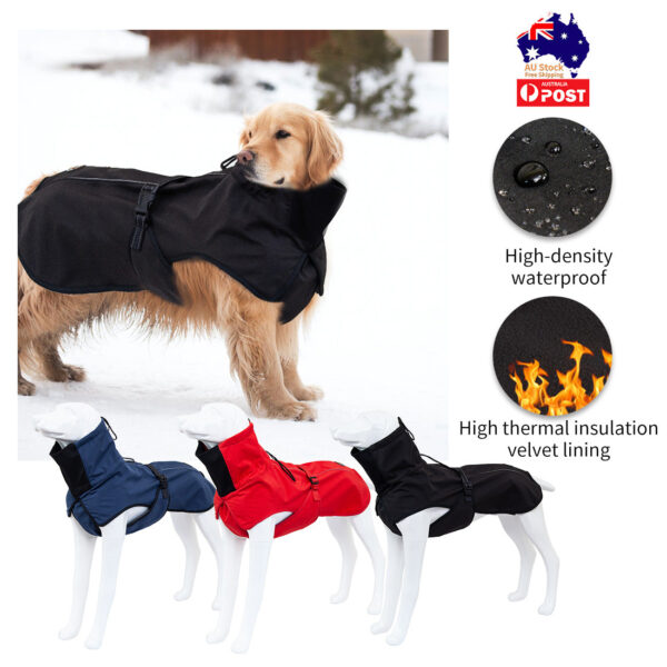 Fanno-Pet Dog Raincoat Waterproof Windbreaker with Harness Hole Adjustable Fit Red XXL