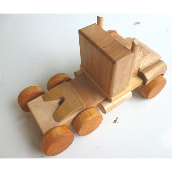 Fanno-Vintage Handmade Cargo Truck Toy with Trailer and Detachable Head for Kids