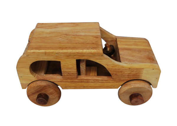 Fanno-Natural Wooden CRV Car for 8cm Dolls and Gnomes Toy Vehicle Playset