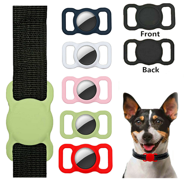 Fanno-Silicone Pet Protective Case for Airtag Loop GPS Finder for Dog Cat Collar