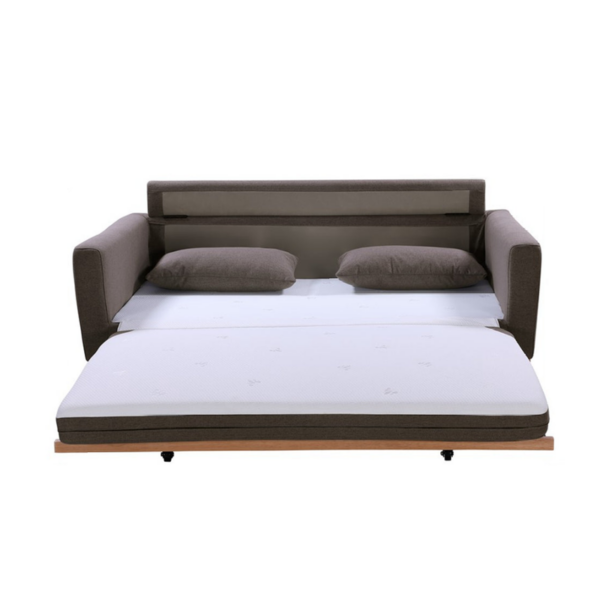 Fanno-Multi-functional Sofa Bed for Small Spaces Grey Taupe Sturdy Wooden Frame