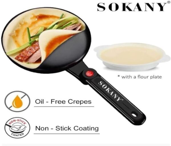 Fanno-Electric Crepe Maker Non Stick Pancake Griddle Even Heating Overheat Protection