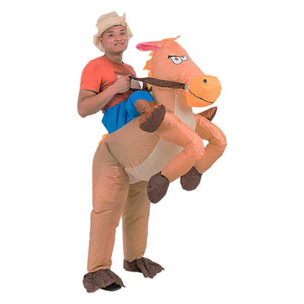 Fanno-Cowboy Inflatable Fan-Operated Costume Lightweight One Size Fits All Fun Party Outfit