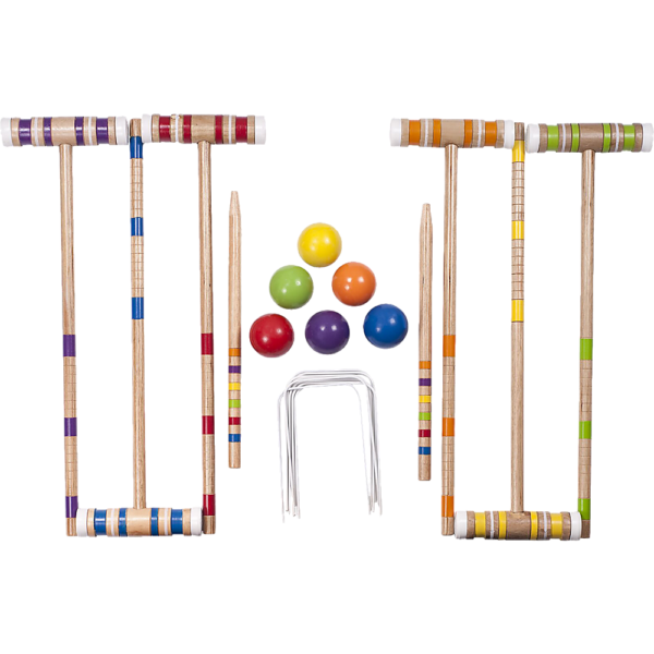 Fanno-Croquet Set for 6 Players with Mallets Balls and Wicket Hoops for Lawn Fun