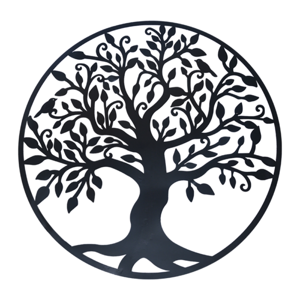 Fanno-Black Tree of Life Metal Wall Art Sculpture 60cm Indoor Outdoor Decor