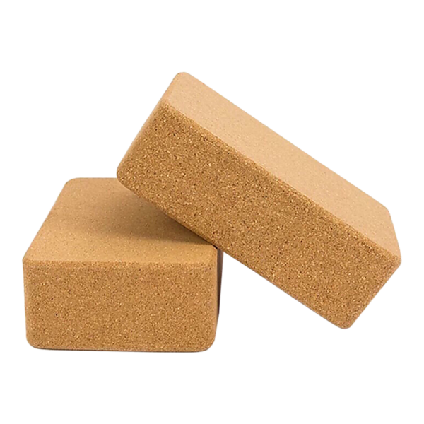 Fanno-Cork Yoga Block Set of 2 Natural Non-Slip Exercise Brick for Yoga and Ballet