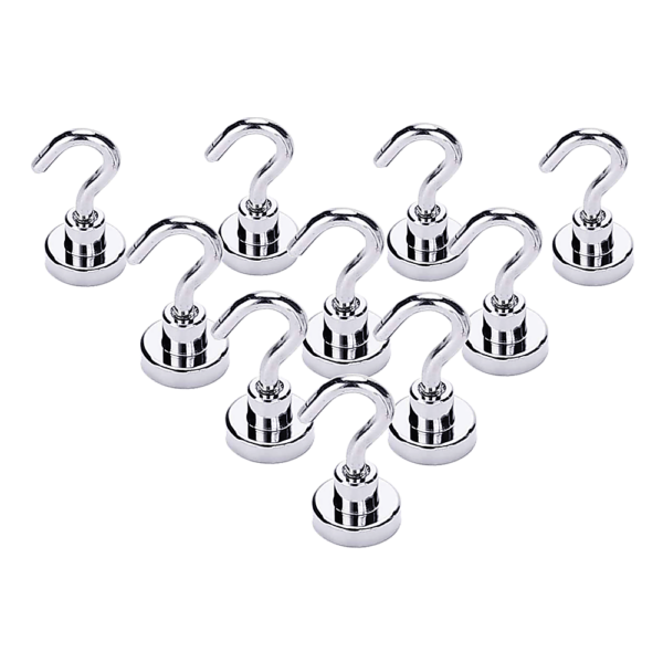 Fanno-10x Heavy Duty Neodymium Magnetic Hooks 10kg Capacity for Home and Workshop Use