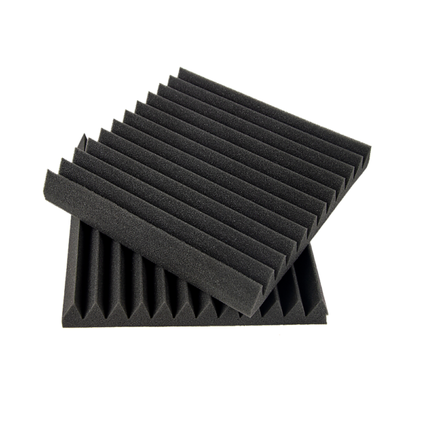 Fanno-Acoustic Foam Tiles 40 Pack Sound Absorption Panels 30x30cm Wedge Design Black