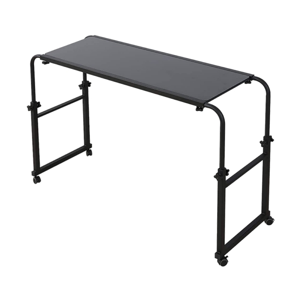 Fanno-Overbed Desk Table with Adjustable Height and Wheels for Home Office Use