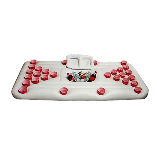 Fanno-Inflatable Beer Pong Raft Floating Pool Game Table with Cup Holders for Parties