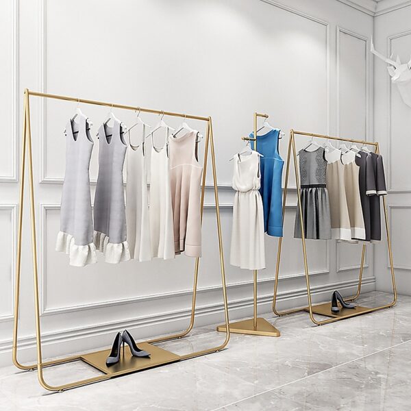 Fanno-Gold Clothing Display Rack for Retail Shop or Home Use Easy Assembly Metal Design