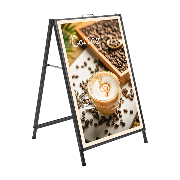 Fanno-A-Frame Sidewalk Sign Board 60x90cm Portable Weatherproof Display for Advertising