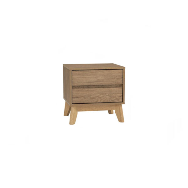 Fanno-Natural Oak Side Table with Laminated Top and Natural Colour Legs