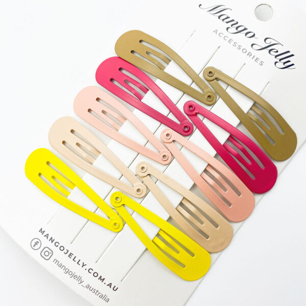 Fanno-Snap Hair Clips Collection 10 Pieces Solid Colours Non-Slip for All Hair Types