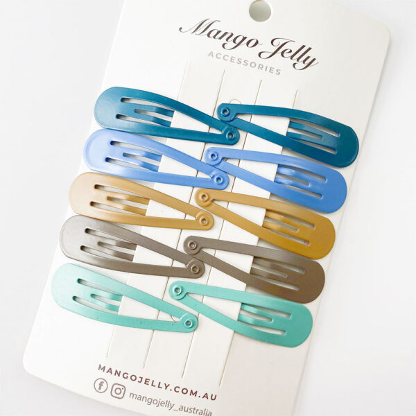 Fanno-Snap Hair Clips Collection 10 Pieces Solid Colours Non-Slip for All Hair Types