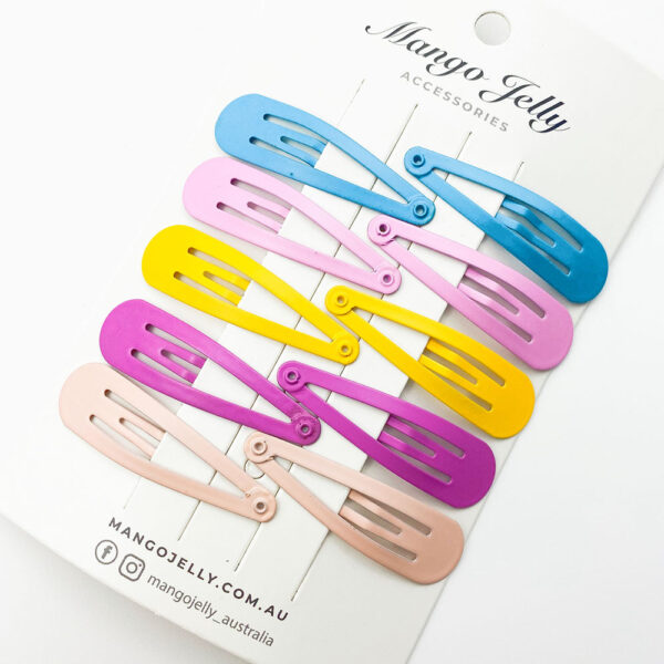 Fanno-Solid Colour Snap Hair Clips Collection Non-Slip 10 Pieces for All Hair Types