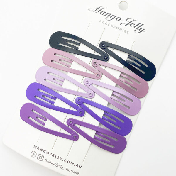 Fanno-Snap Hair Clips Collection 10 Pieces Solid Colour Non-Slip Metal Clips for All Hair Types