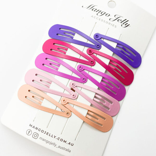 Fanno-Solid Colour Snap Hair Clips Collection 10 Pieces Non-Slip for All Hair Types