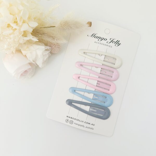 Fanno-Butter Cream Hair Clips Collection 5 Snap Clips Non-Slip Solid Colors for All Ages