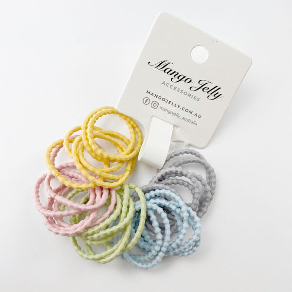 Fanno-Kids Hair Ties 30 Pieces Bubbly Milky Mixed Colour Nylon for All Hair Types