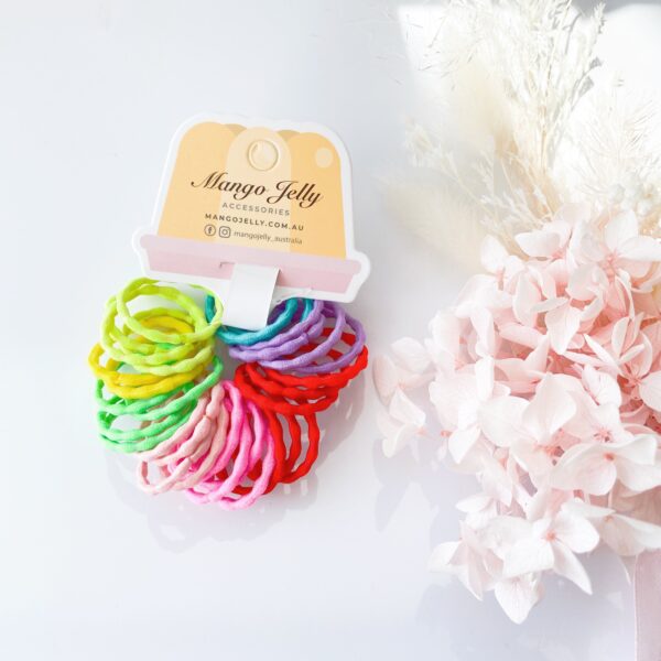 Fanno-Kids Hair Ties Silky Pop Mixed 30 Pieces 3cm Suitable for All Hair Types