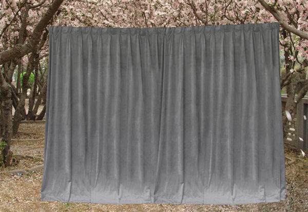 Fanno-Large Thick Velvet Blockout Curtains 550x230cm 2 Panels with Hooks Grey