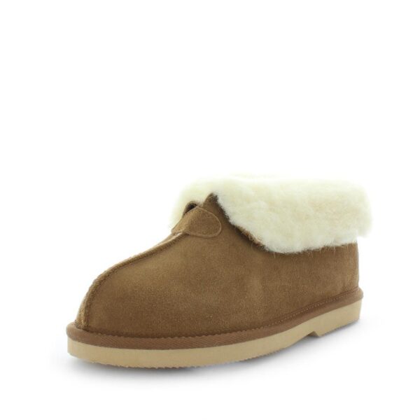 Fanno-Cute Boot  Slippers for Women with Leather Upper and Wool Lining in Chestnut