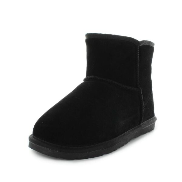 Fanno-Women's Leather Slipper Boots with Wool Lining Comfortable Stylish Warm Black 10US