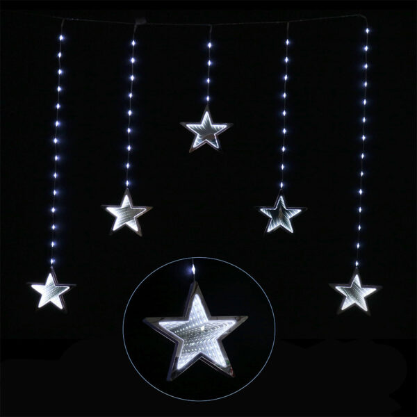 Fanno-LED Infinity Stars Curtain Lights 240 LEDs indoor decor warm white size 5 strands