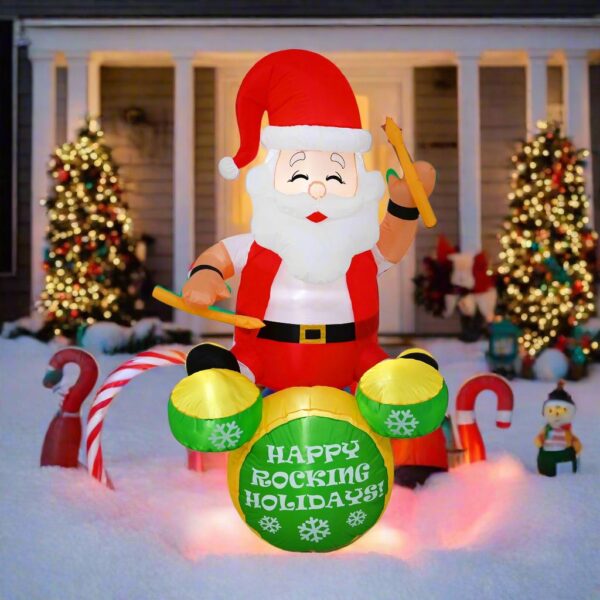 Fanno-inflatable Santa 180cm rocking chair holiday decor bright LEDs outdoor