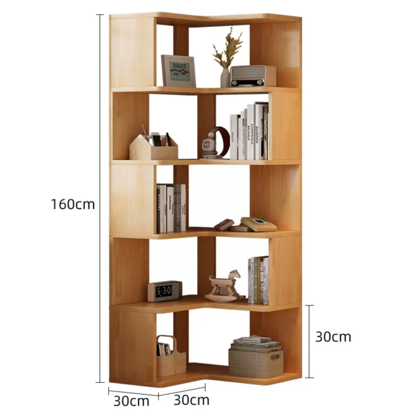 Fanno-NNETMLT 5 Tier Industrial Corner Bookshelf