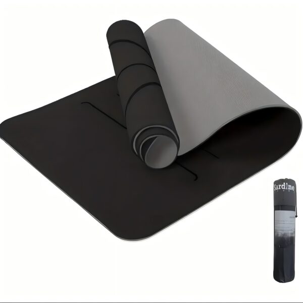 Fanno-Sport TPE Yoga Mat Exercise Workout Mats Fitness Mat for Home Gym Black 6mm