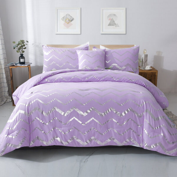 Fanno-Soft Purple Comforter Set  King Size  Cozy 3-Piece Bedding with Pillowcases